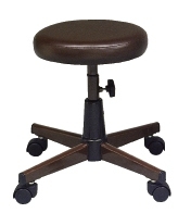 61001::CR-S605::An Asahi CR-S605 series stool with metal base, providing adjustable locked-screw/gas lift extension. 3-year warranty for the frame of a chair under normal application and 1-year warranty for the plastic base and accessories. Dimension (WxSL) cm : 34x47. Available in 3 seat styles: PVC Leather, PU Leather and Cotton.